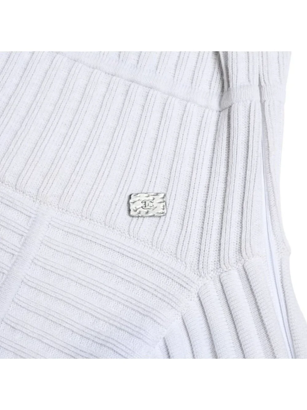 Chanel Ecru Fringe Dress Cotton White